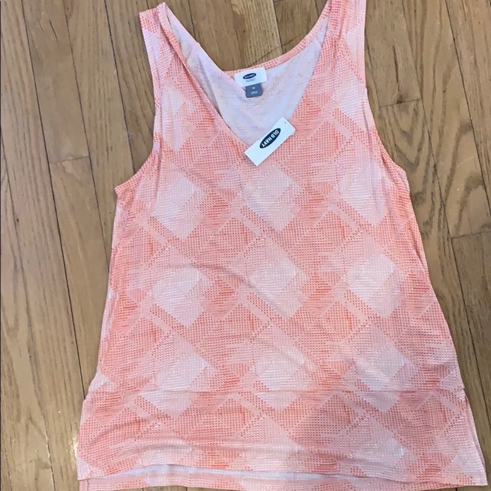 orange and pink patterned tank